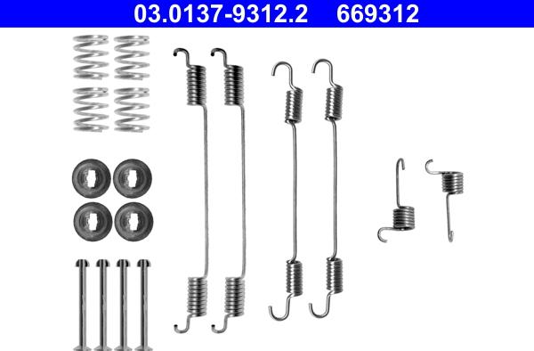 ATE 03.0137-9312.2 - Комплектующие, барабанный тормозной механизм parts5.com