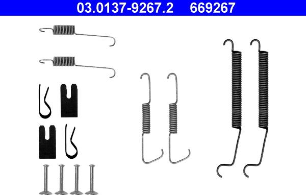 ATE 03.0137-9267.2 - Комплектующие, барабанный тормозной механизм parts5.com