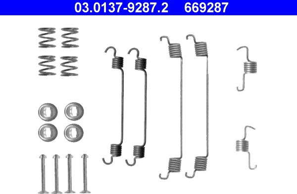 ATE 03.0137-9287.2 - Комплектующие, барабанный тормозной механизм parts5.com