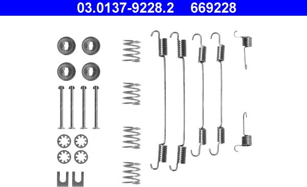 ATE 03.0137-9228.2 - Комплектующие, барабанный тормозной механизм parts5.com