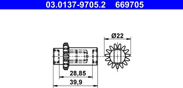 ATE 03.0137-9705.2 - Комплектующие, стояночная тормозная система parts5.com