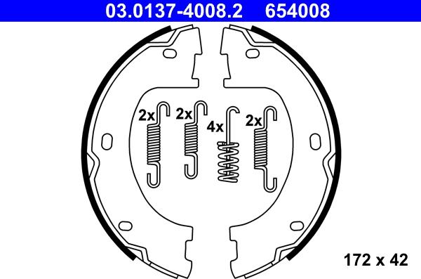 ATE 03.0137-4008.2 - Комплект тормозов, ручник, парковка parts5.com