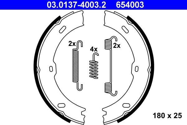 ATE 03.0137-4003.2 - Комплект тормозов, ручник, парковка parts5.com