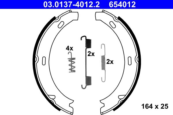 ATE 03.0137-4012.2 - Комплект тормозов, ручник, парковка parts5.com