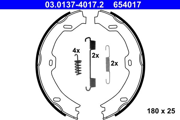 ATE 03.0137-4017.2 - Комплект тормозов, ручник, парковка parts5.com