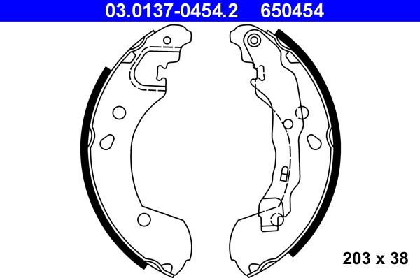 ATE 03.0137-0454.2 - Brake Shoe Set parts5.com