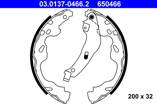 ATE 03.0137-0466.2 - Brake Shoe Set parts5.com