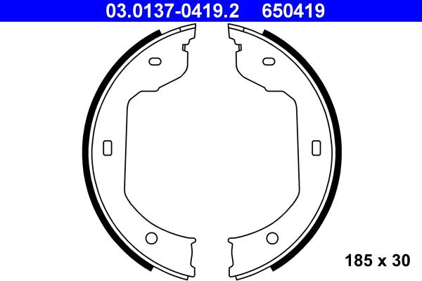 ATE 03.0137-0419.2 - Комплект тормозов, ручник, парковка parts5.com