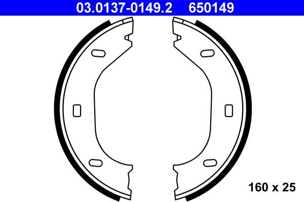 ATE 03.0137-0149.2 - Комплект тормозов, ручник, парковка parts5.com