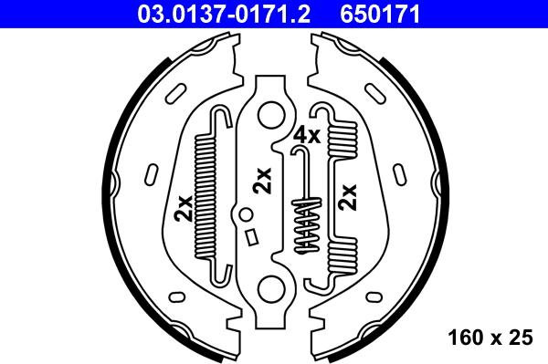 ATE 03.0137-0171.2 - Комплект тормозов, ручник, парковка parts5.com