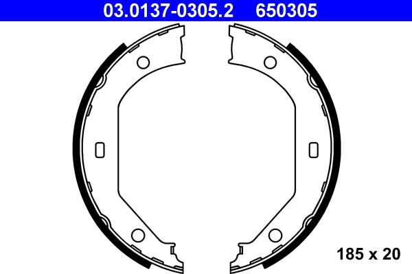 ATE 03.0137-0305.2 - Комплект тормозов, ручник, парковка parts5.com