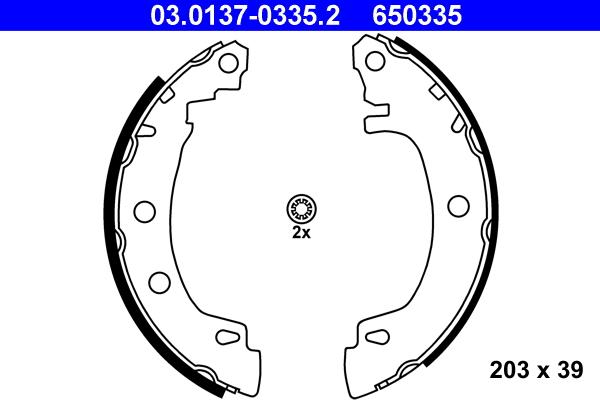 ATE 03.0137-0335.2 - Brake Shoe Set parts5.com