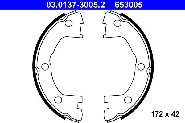 ATE 03.0137-3005.2 - Комплект тормозов, ручник, парковка parts5.com