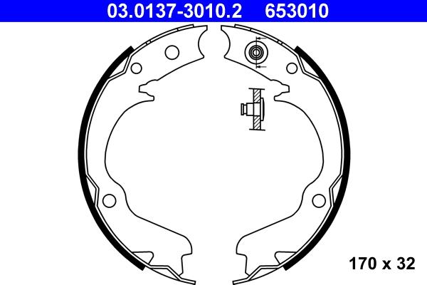 ATE 03.0137-3010.2 - Комплект тормозов, ручник, парковка parts5.com