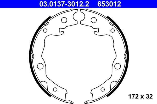 ATE 03.0137-3012.2 - Комплект тормозов, ручник, парковка parts5.com