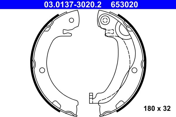 ATE 03.0137-3020.2 - Brake Shoe Set, parking brake parts5.com