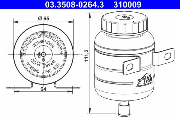ATE 03.3508-0264.3 - Компенсационный бак, тормозная жидкость parts5.com