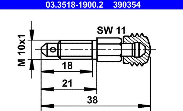 ATE 03.3518-1900.2 - Болт воздушного клапана / вентиль parts5.com