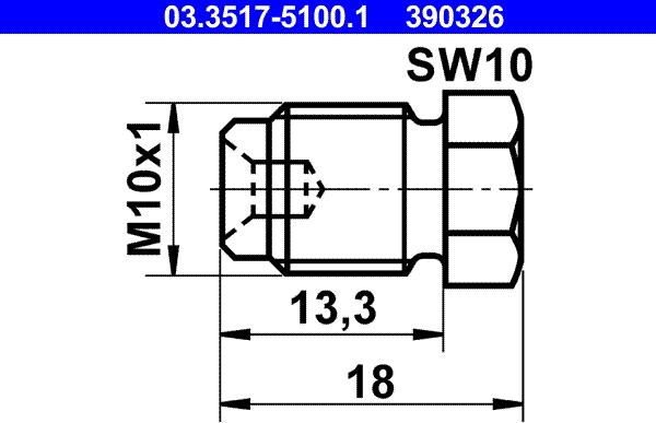 ATE 03.3517-5100.1 - Резьбовая пробка, главный тормозной цилиндр parts5.com