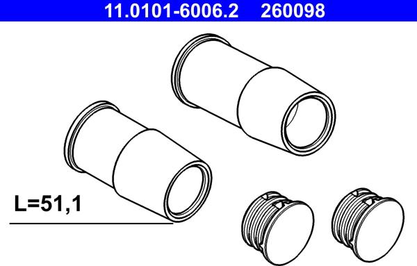 ATE 11.0101-6006.2 - Комплект направляющей гильзы parts5.com