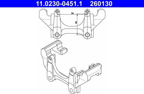 ATE 11.0230-0451.1 - Кронштейн, корпус скобы тормоза parts5.com