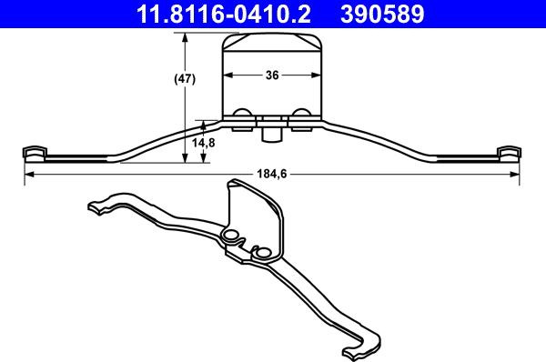 ATE 11.8116-0410.2 - Пружина, тормозной суппорт parts5.com