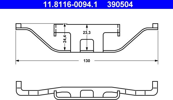 ATE 11.8116-0094.1 - Пружина, тормозной суппорт parts5.com