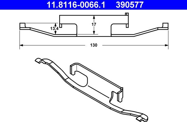 ATE 11.8116-0066.1 - Пружина, тормозной суппорт parts5.com