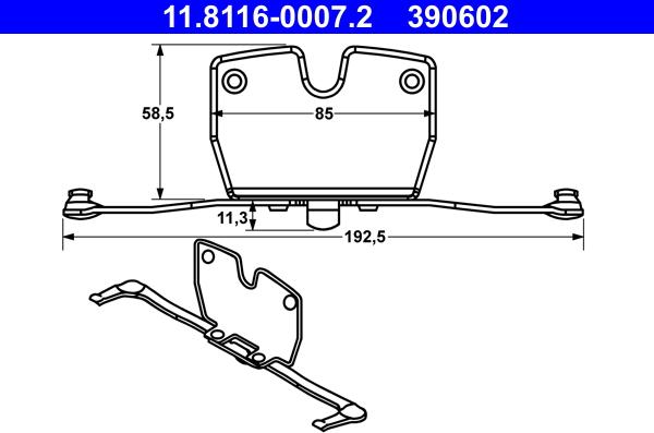 ATE 11.8116-0007.2 - Пружина, тормозной суппорт parts5.com