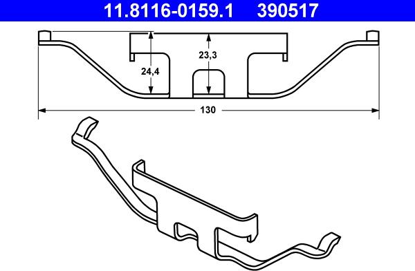 ATE 11.8116-0159.1 - Пружина, тормозной суппорт parts5.com