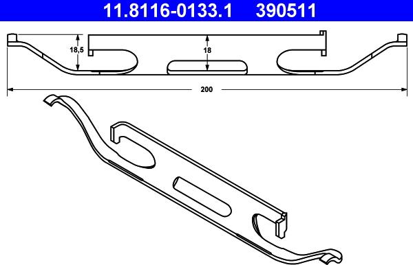 ATE 11.8116-0133.1 - Пружина, тормозной суппорт parts5.com