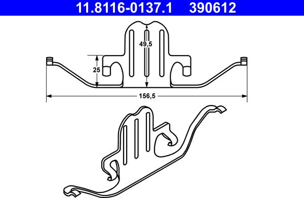 ATE 11.8116-0137.1 - Пружина, тормозной суппорт parts5.com