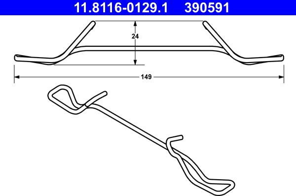 ATE 11.8116-0129.1 - Пружина, тормозной суппорт parts5.com