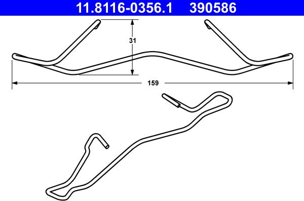 ATE 11.8116-0356.1 - Пружина, тормозной суппорт parts5.com