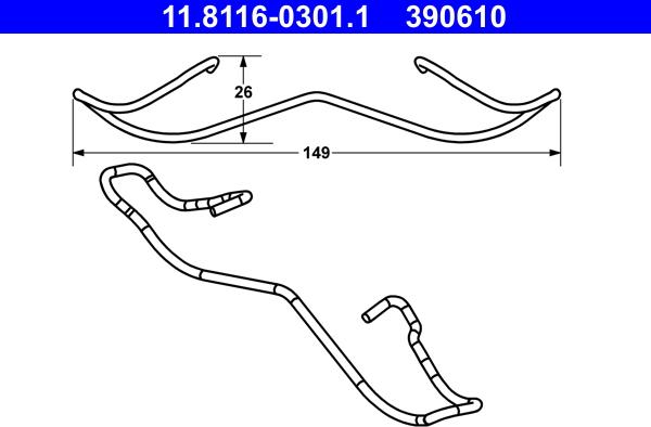 ATE 11.8116-0301.1 - Пружина, тормозной суппорт parts5.com