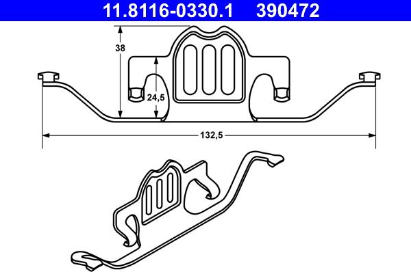 ATE 11.8116-0330.1 - Пружина, тормозной суппорт parts5.com