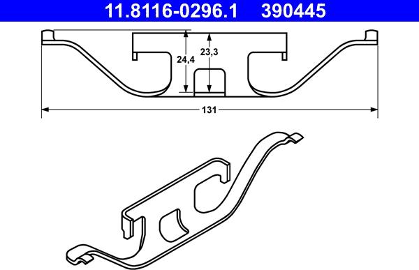 ATE 11.8116-0296.1 - Пружина, тормозной суппорт parts5.com