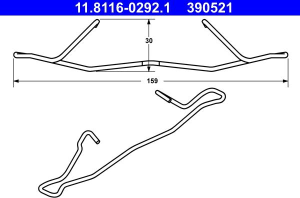 ATE 11.8116-0292.1 - Пружина, тормозной суппорт parts5.com