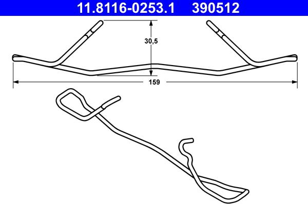 ATE 11.8116-0253.1 - Пружина, тормозной суппорт parts5.com