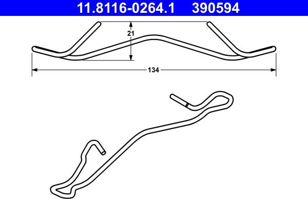 ATE 11.8116-0264.1 - Spring, brake caliper parts5.com