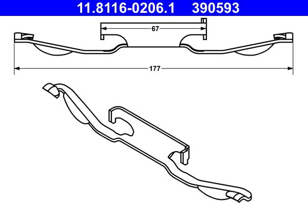 ATE 11.8116-0206.1 - Пружина, тормозной суппорт parts5.com