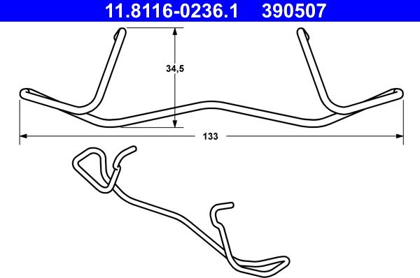 ATE 11.8116-0236.1 - Пружина, тормозной суппорт parts5.com