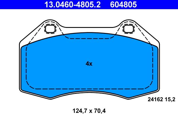 ATE 13.0460-4805.2 - Тормозные колодки, дисковые, комплект parts5.com