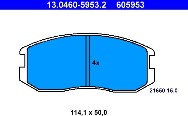 ATE 13.0460-5953.2 - Тормозные колодки, дисковые, комплект parts5.com