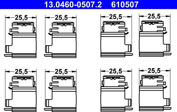 ATE 13.0460-0507.2 - Accessory Kit for disc brake Pads parts5.com