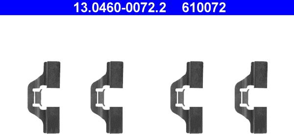 ATE 13.0460-0072.2 - Комплектующие для колодок дискового тормоза parts5.com