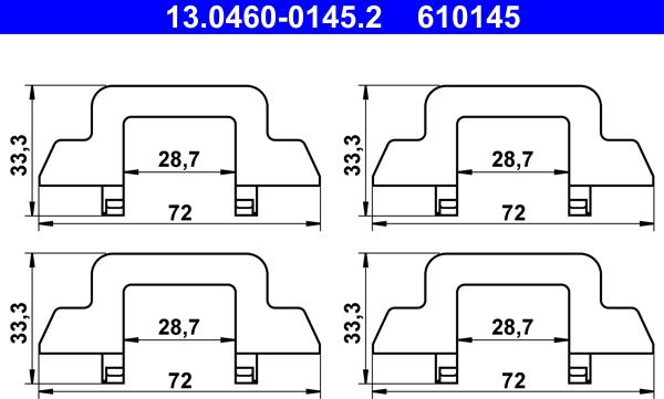 ATE 13.0460-0145.2 - Kit de accesorios, pastillas de frenos parts5.com