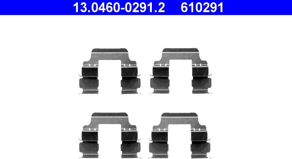 ATE 13.0460-0291.2 - Комплектующие для колодок дискового тормоза parts5.com