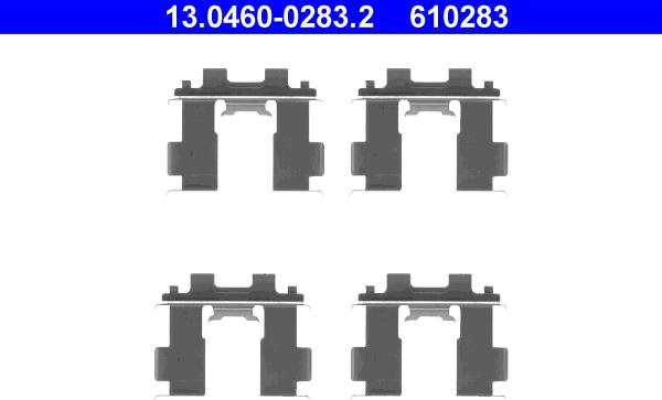 ATE 13.0460-0283.2 - Комплектующие для колодок дискового тормоза parts5.com