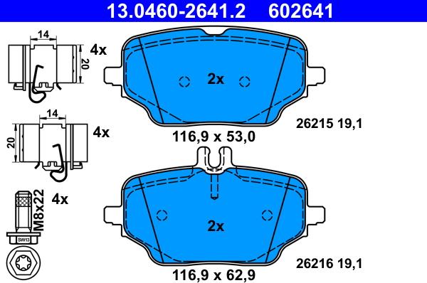 ATE 13046026412 - Тормозные колодки, дисковые, комплект parts5.com